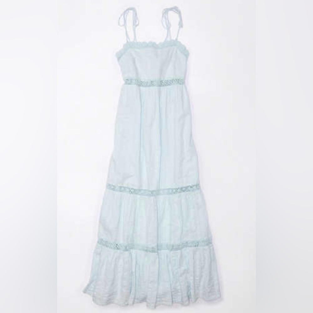 AE Tie Strap Tiered Midi Dress